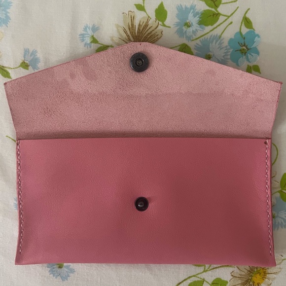 Hand Crafted Handbags - Hand Crafted Pink Envelope Clutch